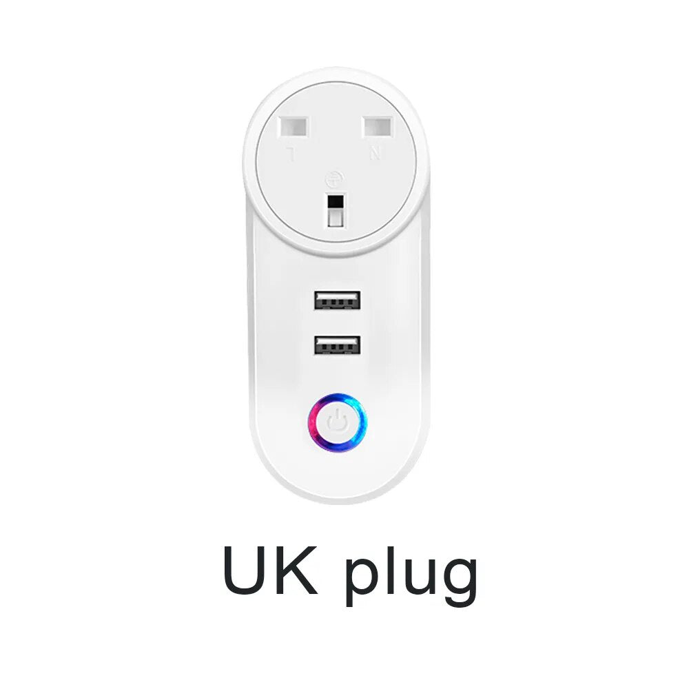 WIFI Smart Socket Mobile Plug with USB Charging Remote Control Timer Support Alexa Google