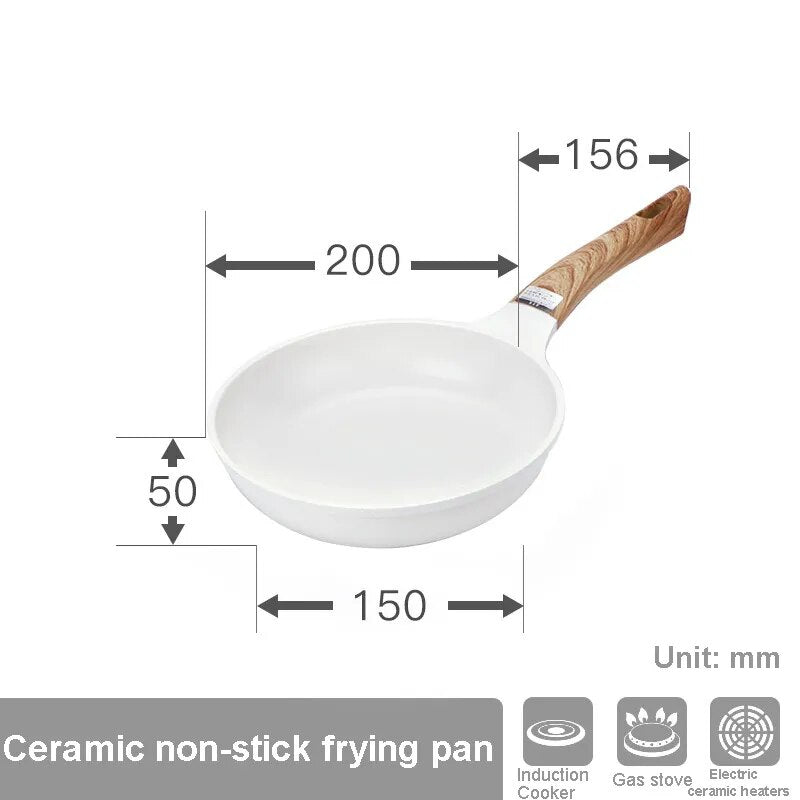 Ceramic Wok Frying Pot Pans Breakfast Maker Thickened Omelet Pan Non Stick Egg Pancake Steak Cooking Skillet Ham Pans Cookware