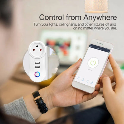 WIFI Smart Socket Mobile Plug with USB Charging Remote Control Timer Support Alexa Google