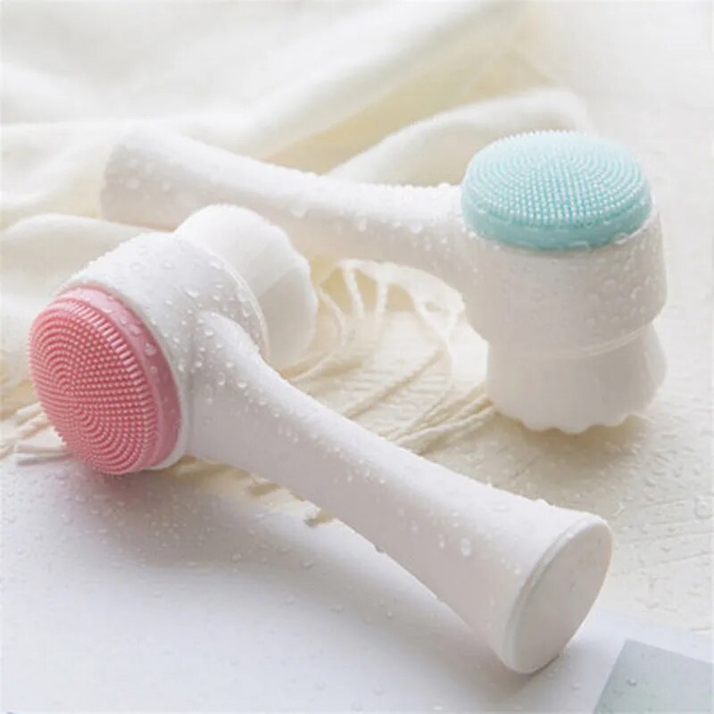 Face Cleaning Massage Brushes Face Wash Product Skin Care Tool Double Side Silicone 3D Face Cleansing