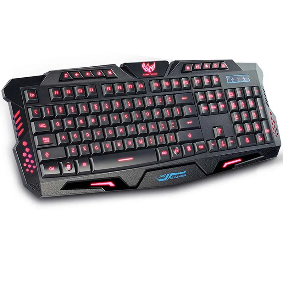 Tri-color Backlit LED Gaming Keyboard Mechanical Touch Wired Game Keyboard for PC & Laptop