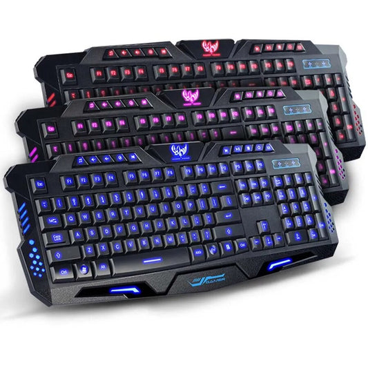 Tri-color Backlit LED Gaming Keyboard Mechanical Touch Wired Game Keyboard for PC & Laptop