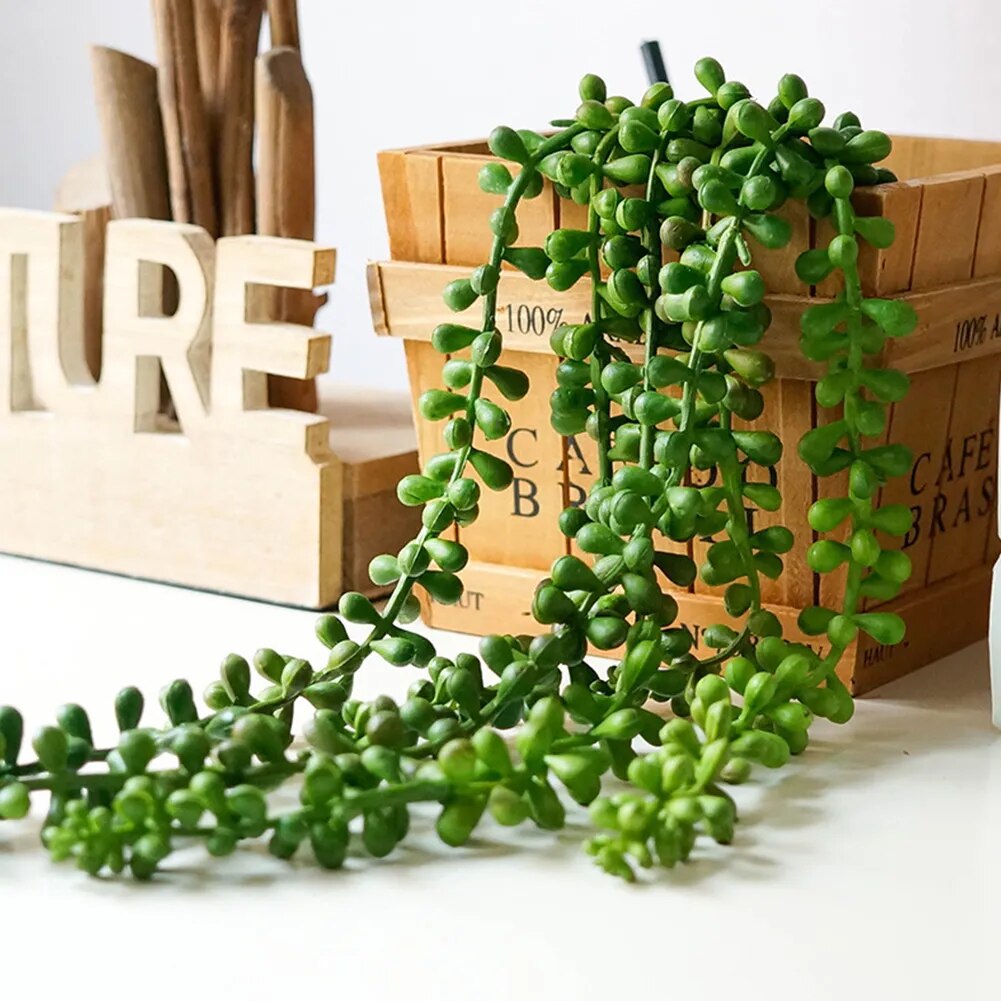 Lifelike Nature Garland Wall Hanging Flexible Hotel Fake Artificial Plant String Simulation Succulents