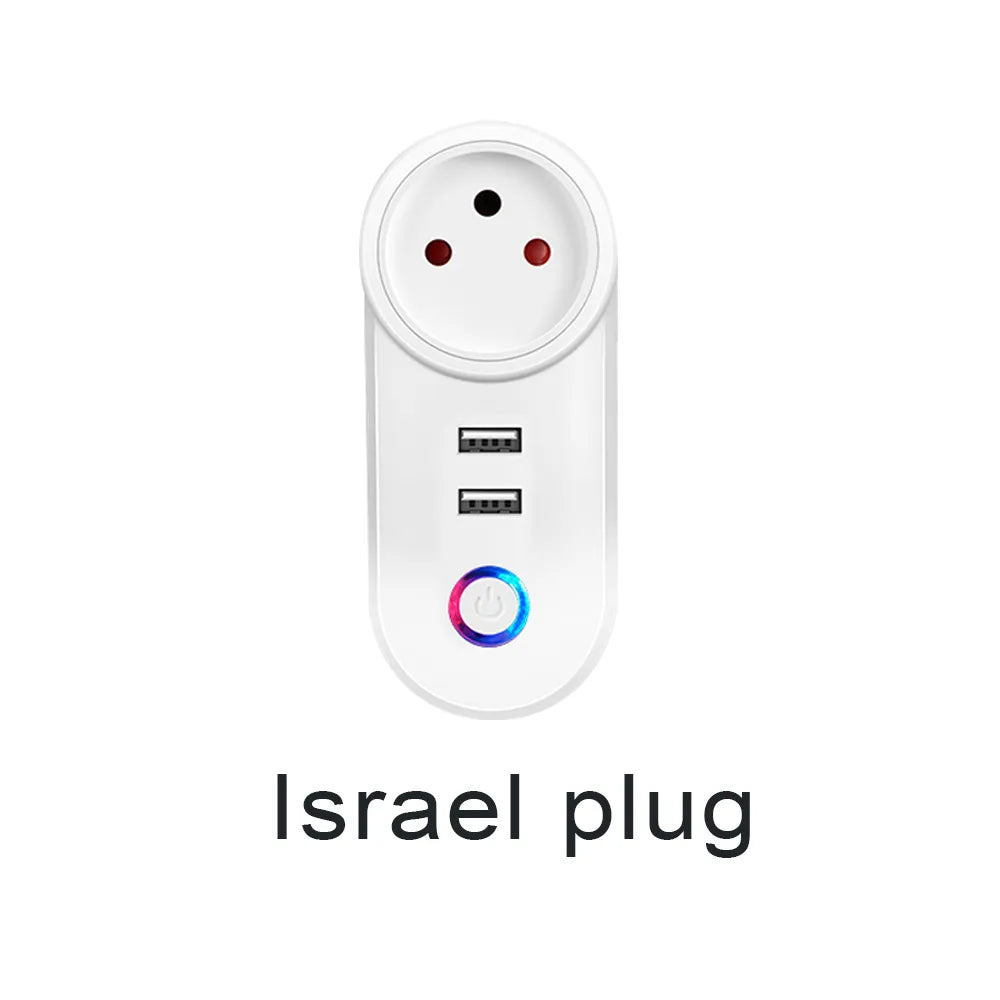 WIFI Smart Socket Mobile Plug with USB Charging Remote Control Timer Support Alexa Google