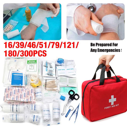 Handy Household First Aid Kit with Labelled Compartments Outdoor Travel Portable Survival Kit