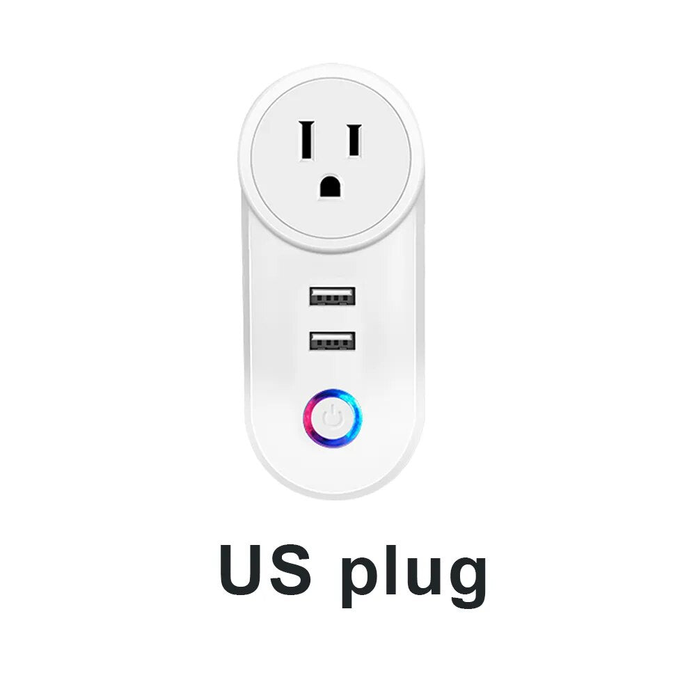 WIFI Smart Socket Mobile Plug with USB Charging Remote Control Timer Support Alexa Google