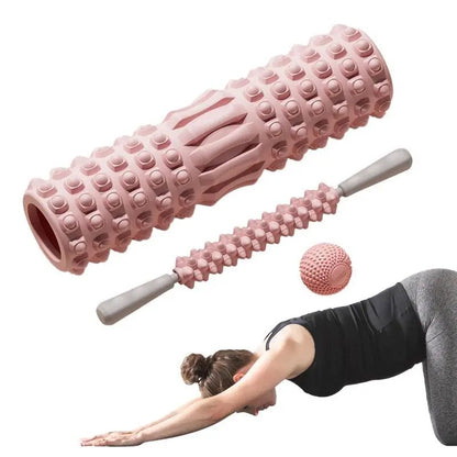 Yoga Exercise Manual Body Foam Roller Set Portable Fitness Roller Bar For Leg Calf Back Athletes Massage