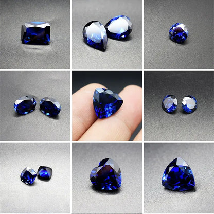 Natural Blue Sapphire Loose Gemstone Jewelry Diy Blue Gem Stone of Jewellery Necklace Ring Perfect gemstone