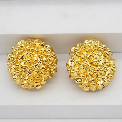 Fashion Earrings Women Irregular Chunky Bold Gold Hoop Earrings 24K Gold Plated Thread Texture Statement Earrings For Women