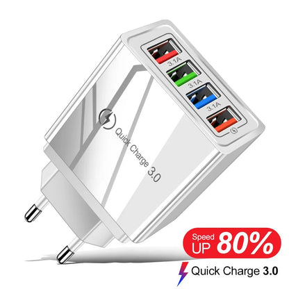3A Fast USB Charger Quick Charge 3.0 For Phone Adapter for iPhone 14 Pro Max