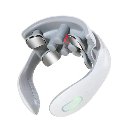 Smart Neck Massager Electric Vibration Pulse Cervical Massager Rechargeable Heating Voice