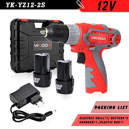 Electric Screwdriver Driver DC Rechargeable Lithium-Ion Battery Cordless Drill Household DIY Power Tools