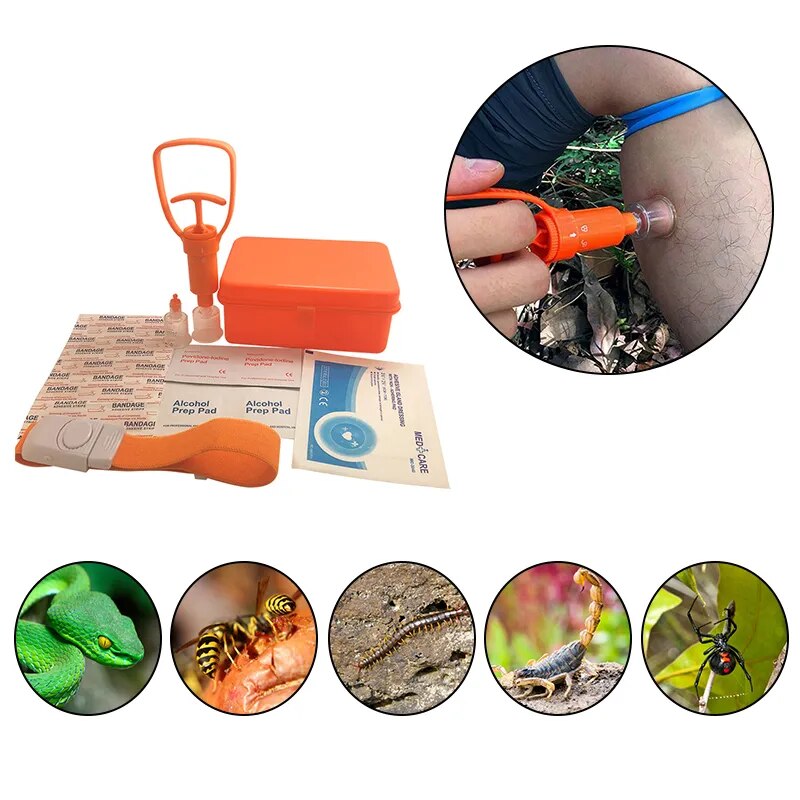 Survival Vacuum Extractor Pump Outdoor Survival Emergency Safety First Aid Kit Wild Vipers Bees Biting Venomous