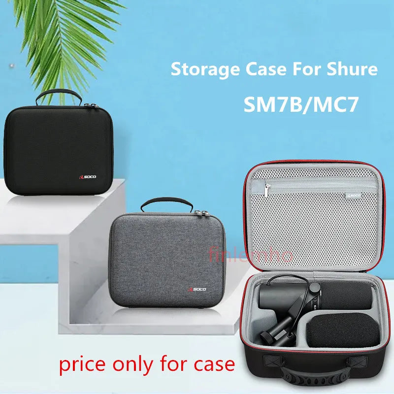 Storage Case For Shure SM7B And MV7 Podcast Microphone Professional Audio Studio Recording