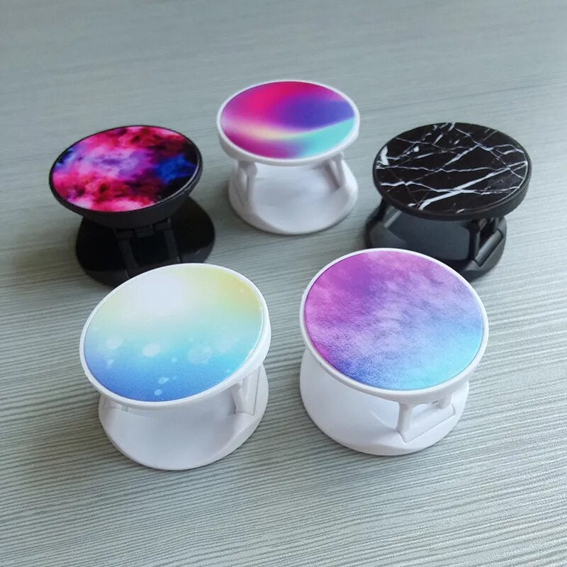 Customizable Heat-Sublimation Phone Backing Stand - Foldable Design with Built-In Ring Grip and PopSocket Stand