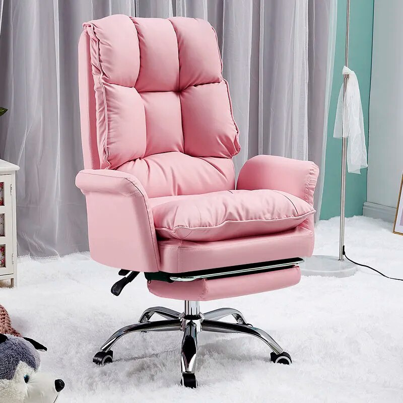 NEW PU Leather Office Chair Pink GaminG Computer Swivel Gamer Live Ergonomic
