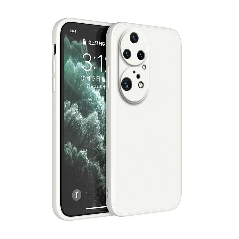 Original Phone Case for Huawei P50 Pro P50E E Camera Protection Square Liquid Silicone P50Pro Soft Luxury Shockproof Cover Funda