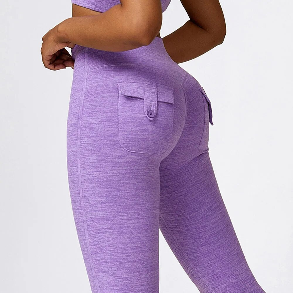 Gym Workout Leggings Women's Pants Sport Yoga Pants Pocket Sexy Tight High Waist Elastic Women's