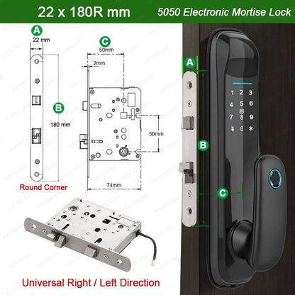 2023 NEW RAYKUBE FM09 Tuya Wifi Smart Door Lock TT Lock Fingerprint Lock Auto Electronic Bio-metric