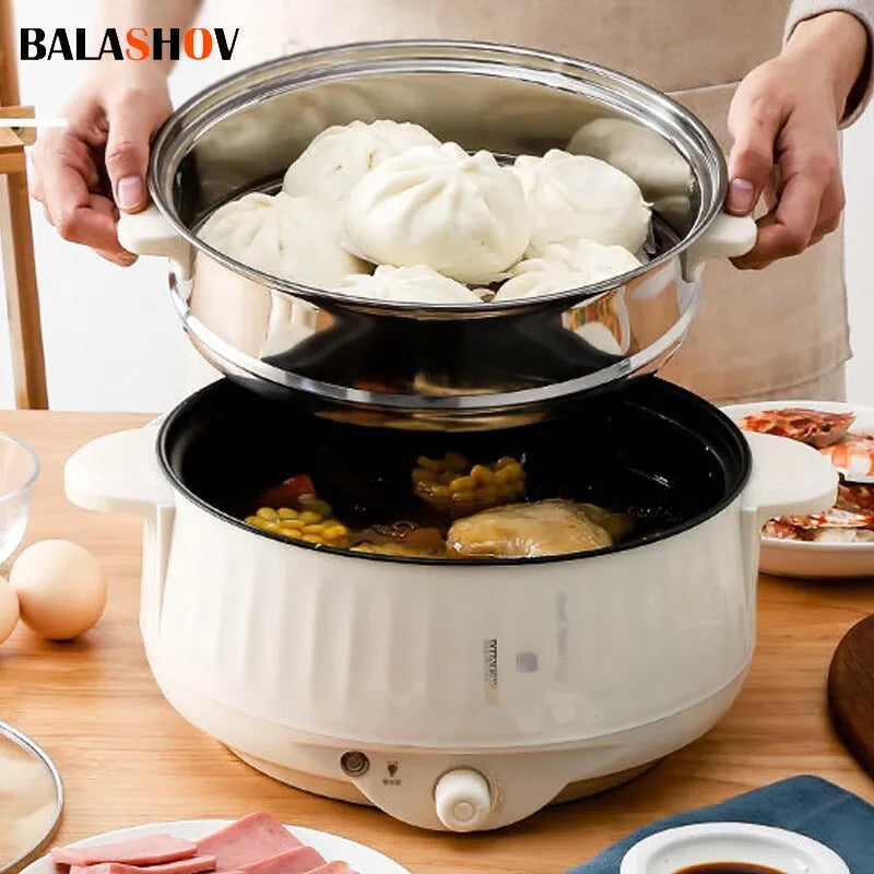 220V Multi Cookers Single/Double Layer Electric Pot 1-2 People Household Non-stick Pan