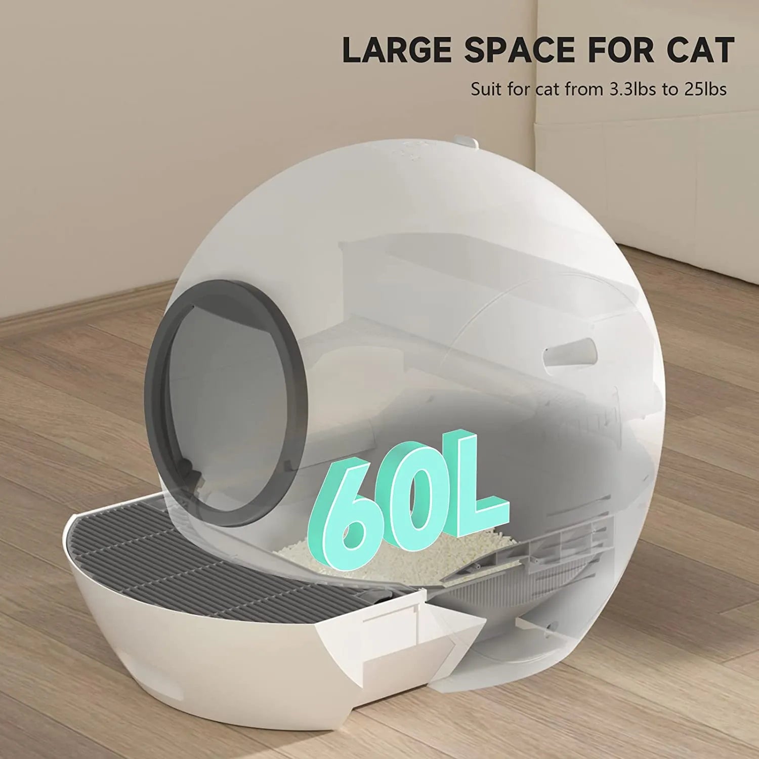 Automatic Cat Litter Box Self Cleaning Wifi App Control Cat Litter Pad Basin