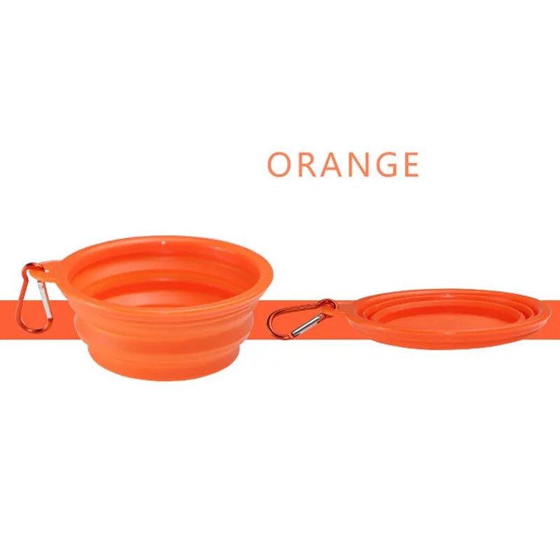 Portable Dog Feeding Bow& Silicone Folding Water Food Container Silicone&Travel Bowls Collapsible Pet Accessories