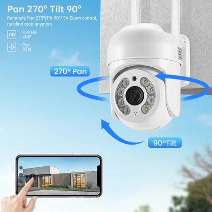 4MP 2K WIFI PTZ Camera iCsee App Outdoor Security Waterproof 2MP 1080P HD WIFI Surveillance Dome Camera Motion Detect XMeye