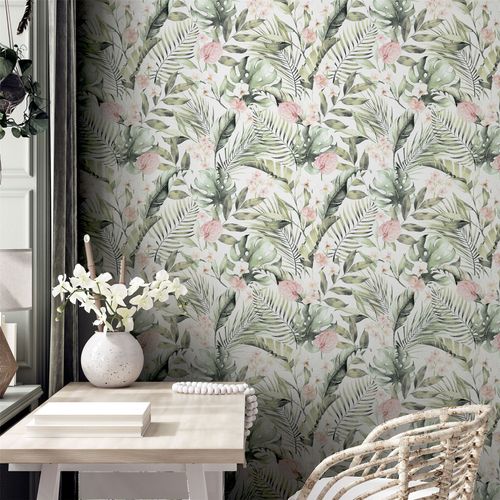 Tropical Floral Pink & Green sw12