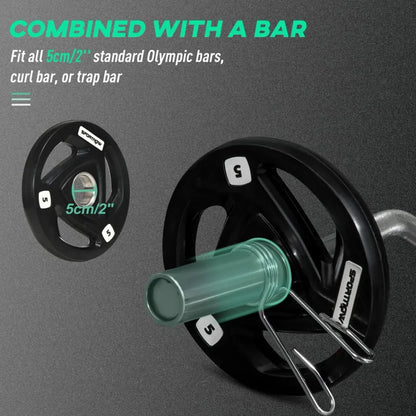 Olympic Weight Plates, Tri-Grip Barbell Weights Set with 2'' Holes, 2 x 5kg