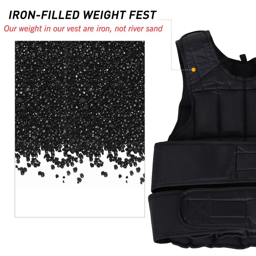 10KGS Adjustable Weight Vest Running Gym Training Weight Loss, Black