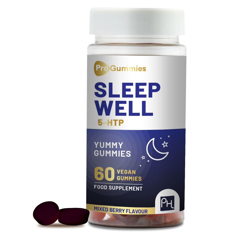 5HTP Sleep Well Gummies | 60 Vegan Pro Gummies | 1000mg Griffonia Seed Extract per serving