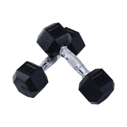 Hexagonal Dumbbells Kit Weight Lifting Exercise for Home Fitness 2x6kg HOMCOM